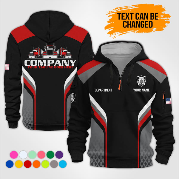 Personalized Name Trucking 3D Printed Quarter Zip Hoodie KS956