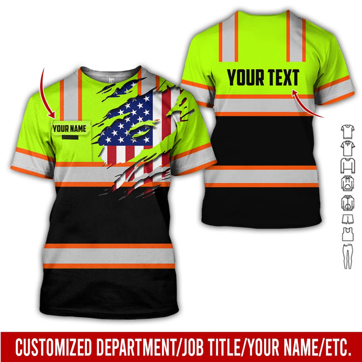 Personalized Name And Flag Heavy Equipment All Over Printed Clothes CN73
