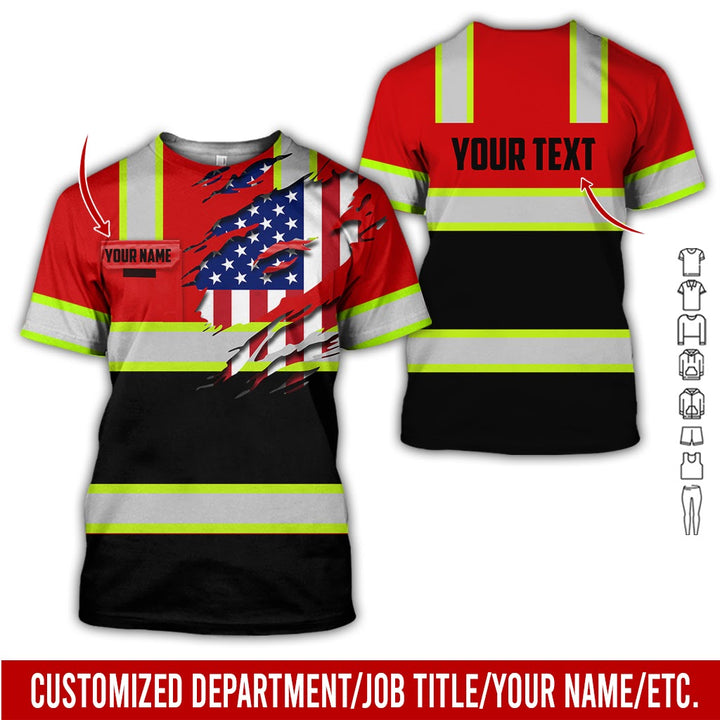 Personalized Name And Flag Heavy Equipment All Over Printed Clothes CN73