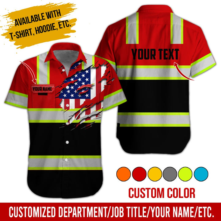 Personalized Name And Flag Heavy Equipment All Over Printed Clothes CN73