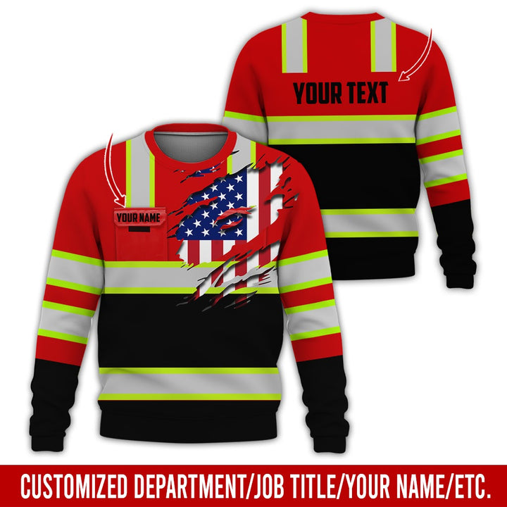 Personalized Name And Flag Heavy Equipment All Over Printed Clothes CN73