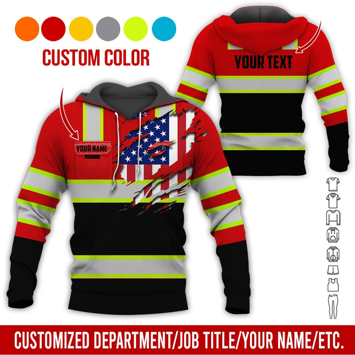 Personalized Name And Flag Heavy Equipment All Over Printed Clothes CN73
