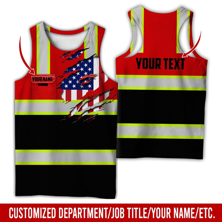 Personalized Name And Flag Heavy Equipment All Over Printed Clothes CN73