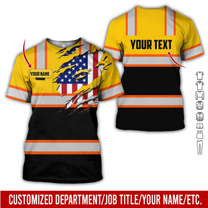 Personalized Name And Flag Heavy Equipment All Over Printed Clothes CN73