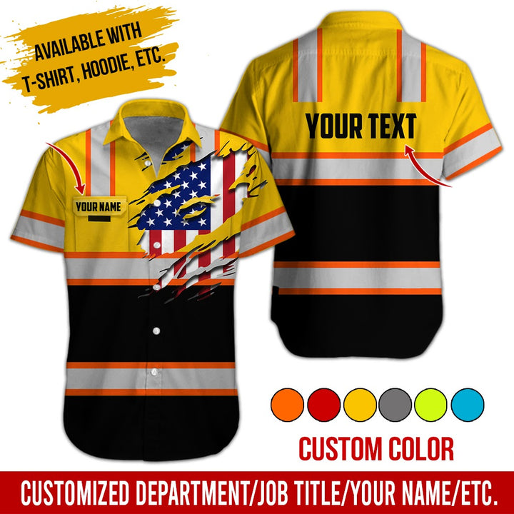 Personalized Name And Flag Heavy Equipment All Over Printed Clothes CN73