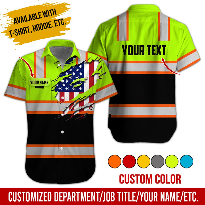 Personalized Name And Flag Heavy Equipment All Over Printed Clothes CN73
