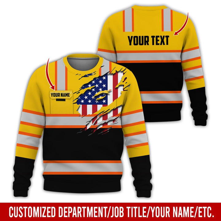 Personalized Name And Flag Heavy Equipment All Over Printed Clothes CN73