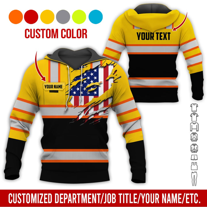 Personalized Name And Flag Heavy Equipment All Over Printed Clothes CN73