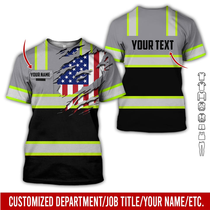 Personalized Name And Flag Heavy Equipment All Over Printed Clothes CN73