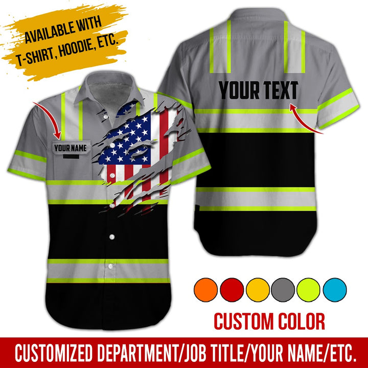 Personalized Name And Flag Heavy Equipment All Over Printed Clothes CN73