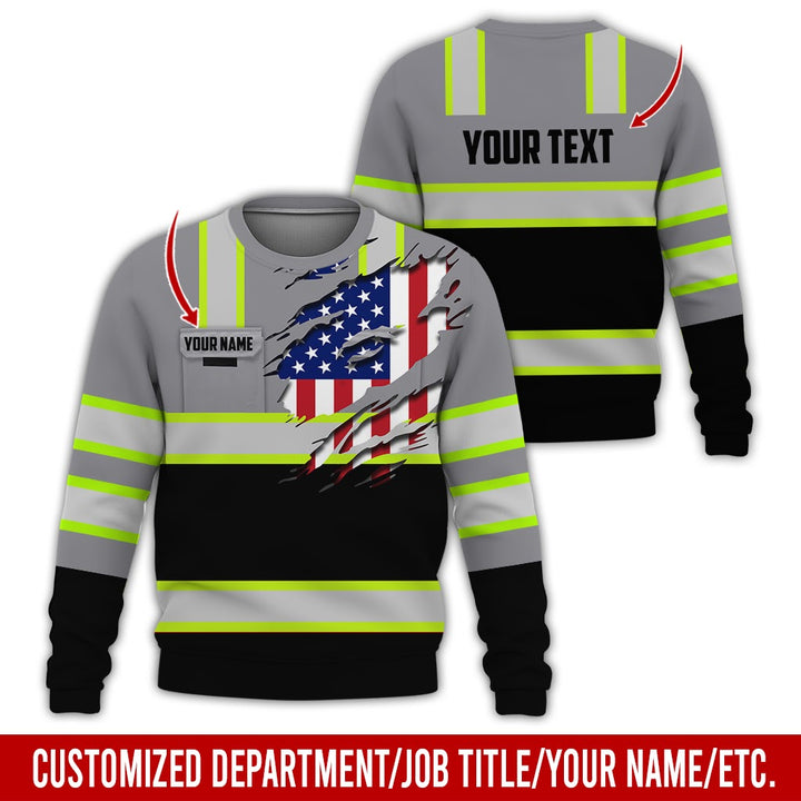 Personalized Name And Flag Heavy Equipment All Over Printed Clothes CN73