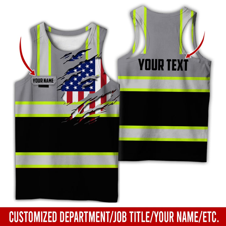 Personalized Name And Flag Heavy Equipment All Over Printed Clothes CN73