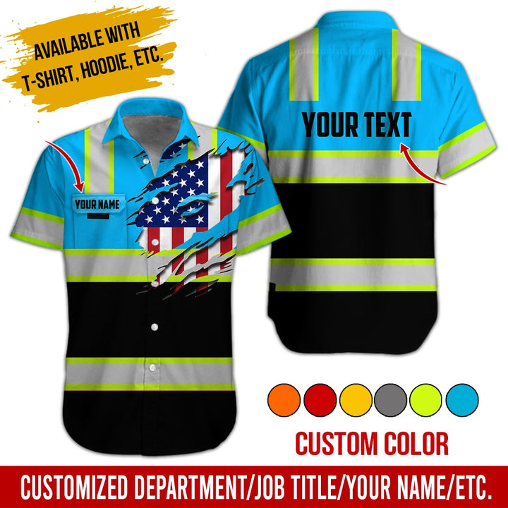 Personalized Name And Flag Heavy Equipment All Over Printed Clothes CN73