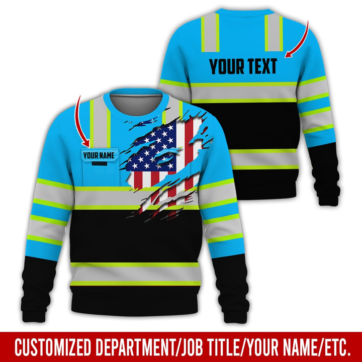Personalized Name And Flag Heavy Equipment All Over Printed Clothes CN73