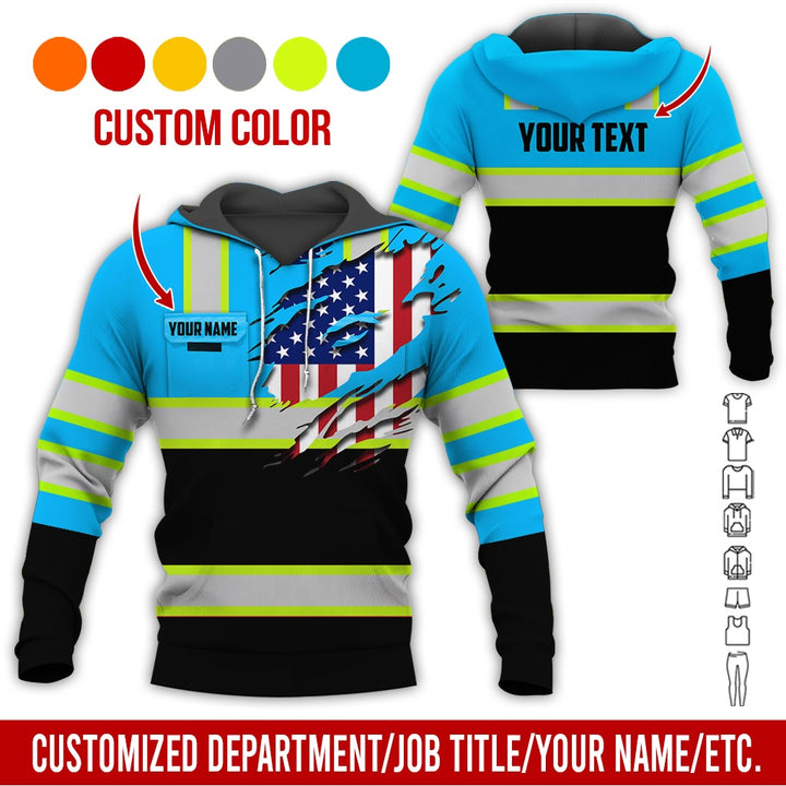 Personalized Name And Flag Heavy Equipment All Over Printed Clothes CN73