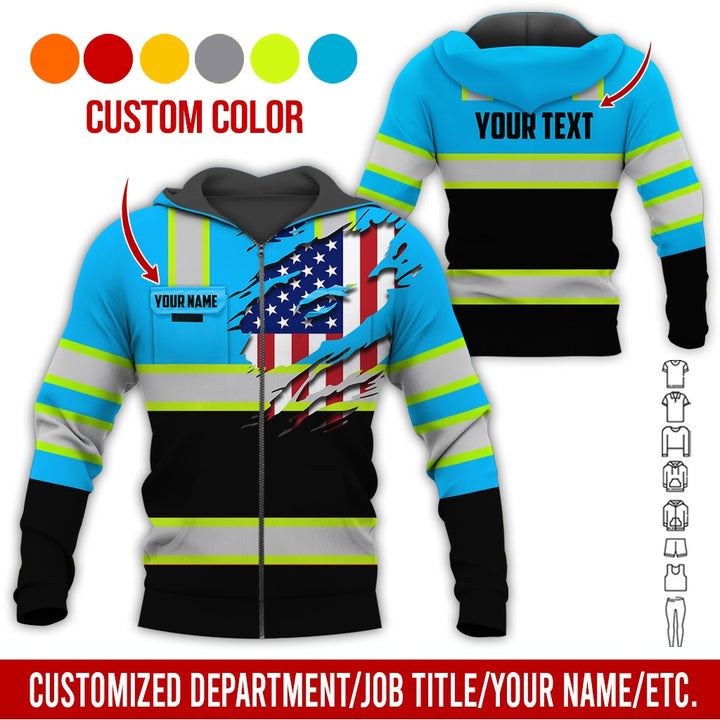 Personalized Name And Flag Heavy Equipment All Over Printed Clothes CN73
