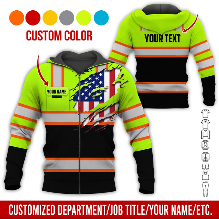 Personalized Name And Flag Heavy Equipment All Over Printed Clothes CN73