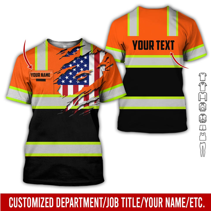 Personalized Name And Flag Heavy Equipment All Over Printed Clothes CN73