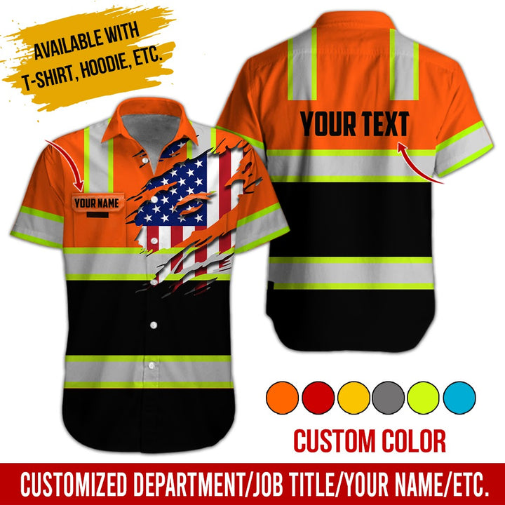 Personalized Name And Flag Heavy Equipment All Over Printed Clothes CN73