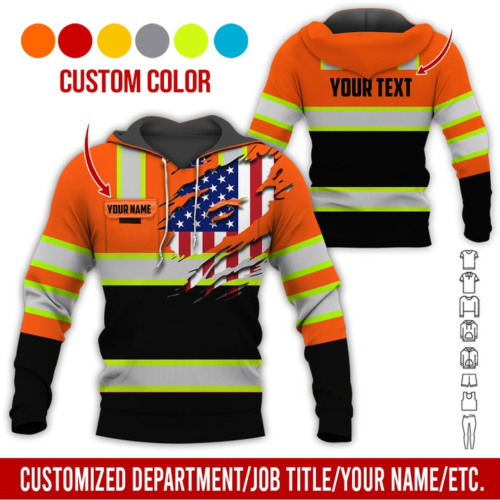 Personalized Name And Flag Heavy Equipment All Over Printed Clothes CN73