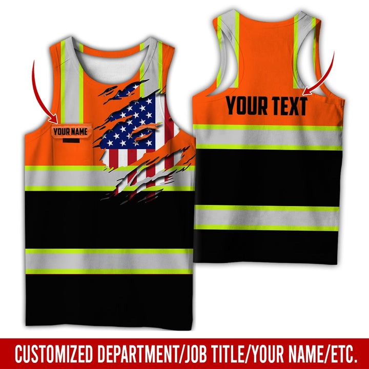 Personalized Name And Flag Heavy Equipment All Over Printed Clothes CN73