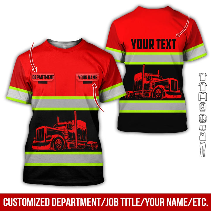 Pocket - Personalized Name And Color Semi Truck Uniform All Over Printed Clothes CN150