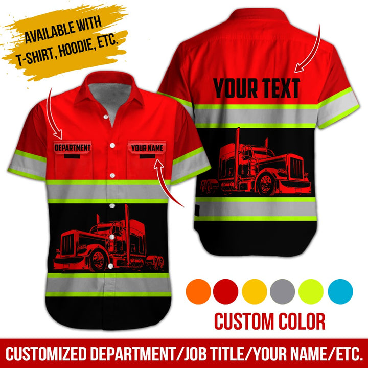 Pocket - Personalized Name And Color Semi Truck Uniform All Over Printed Clothes CN150