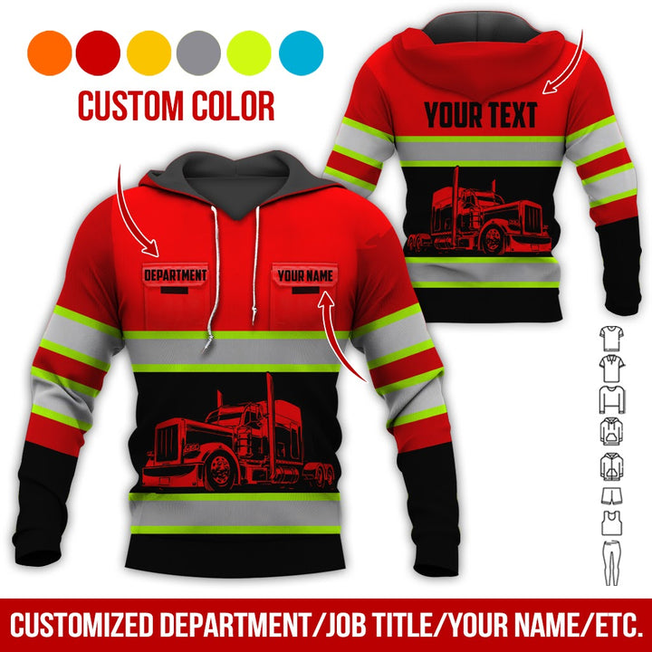 Pocket - Personalized Name And Color Semi Truck Uniform All Over Printed Clothes CN150