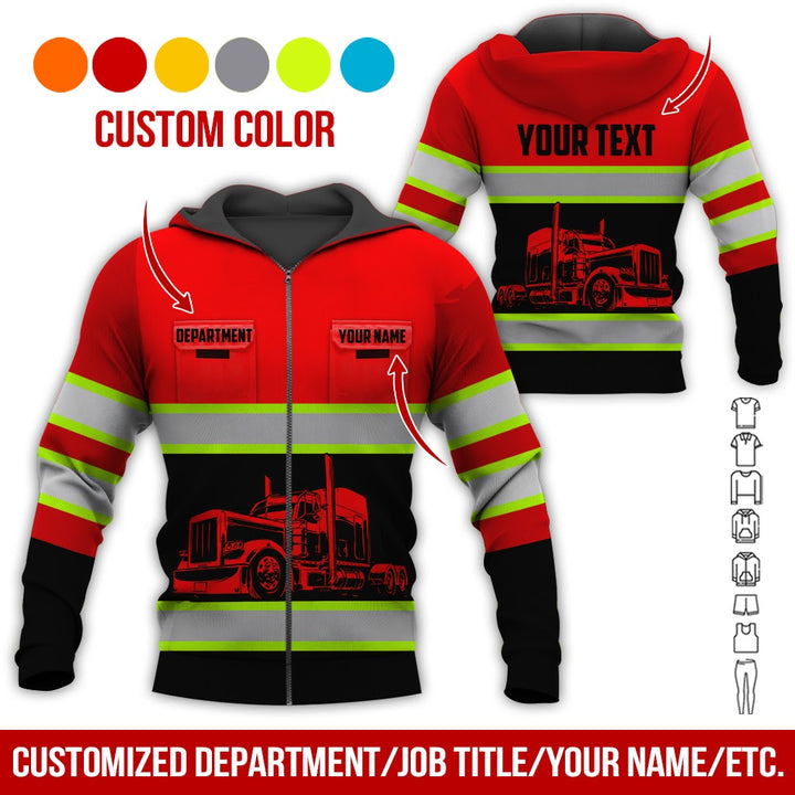 Pocket - Personalized Name And Color Semi Truck Uniform All Over Printed Clothes CN150