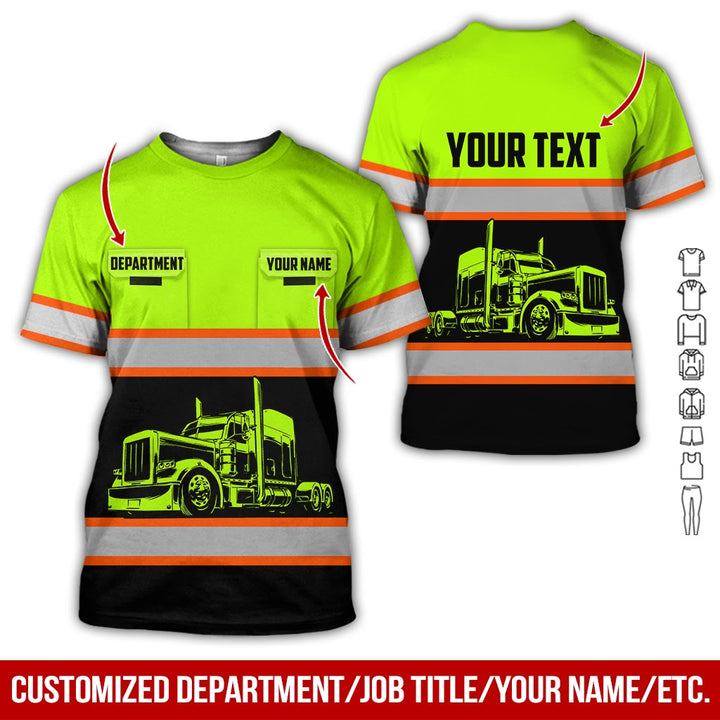 Pocket - Personalized Name And Color Semi Truck Uniform All Over Printed Clothes CN150