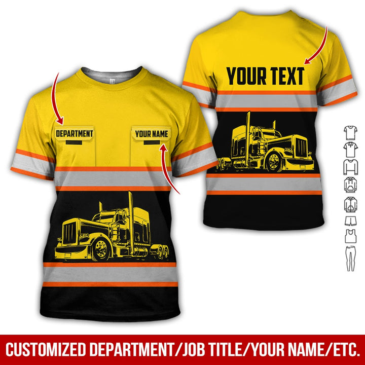 Pocket - Personalized Name And Color Semi Truck Uniform All Over Printed Clothes CN150