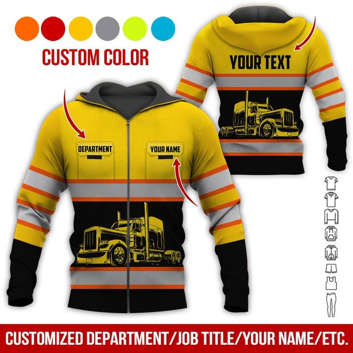 Pocket - Personalized Name And Color Semi Truck Uniform All Over Printed Clothes CN150