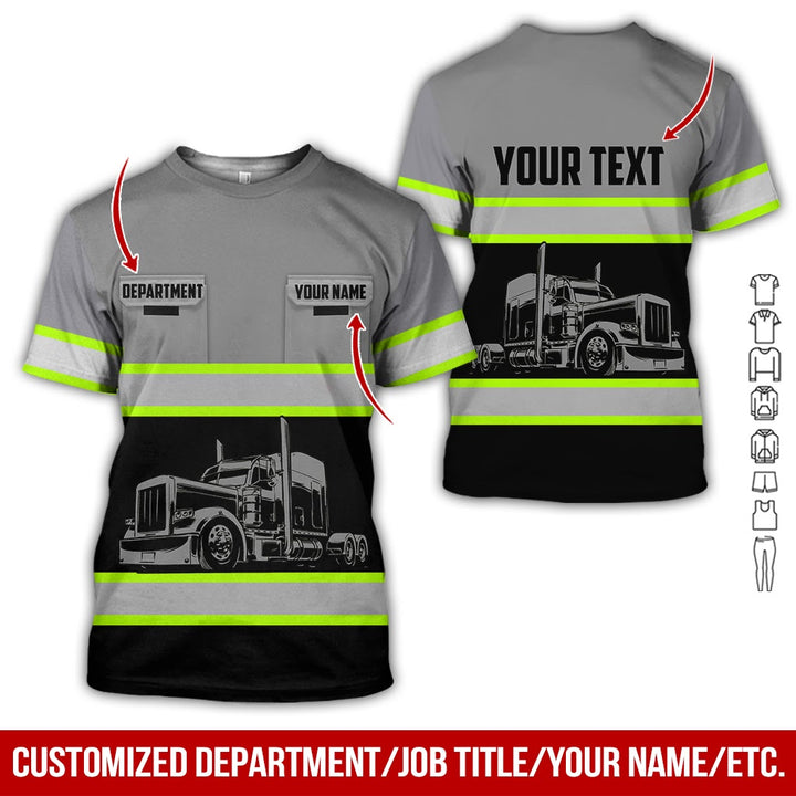 Pocket - Personalized Name And Color Semi Truck Uniform All Over Printed Clothes CN150
