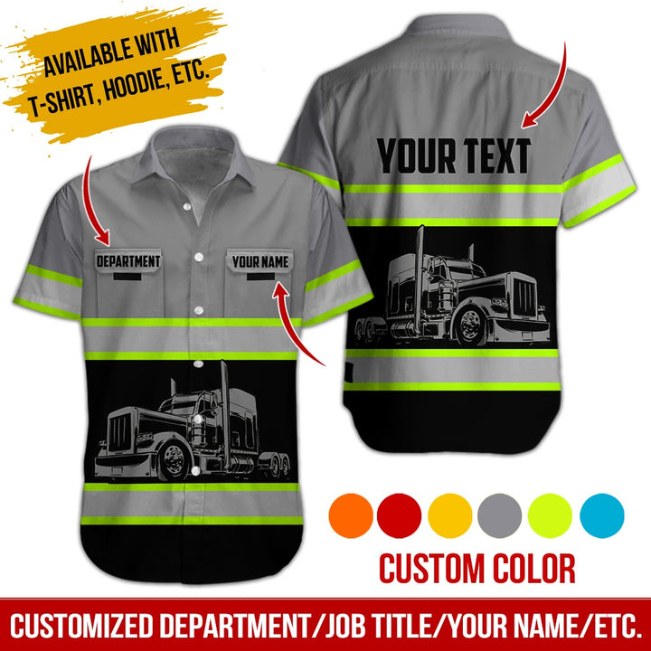 Pocket - Personalized Name And Color Semi Truck Uniform All Over Printed Clothes CN150
