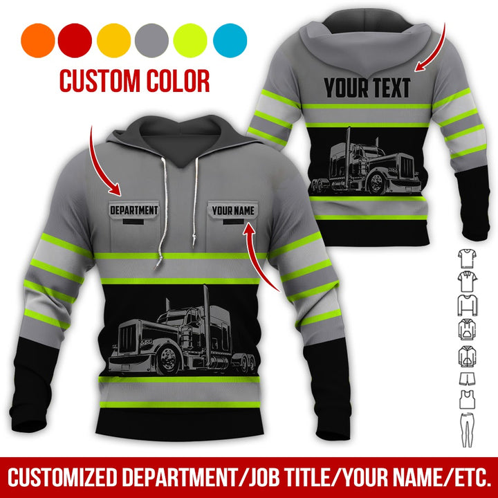 Pocket - Personalized Name And Color Semi Truck Uniform All Over Printed Clothes CN150