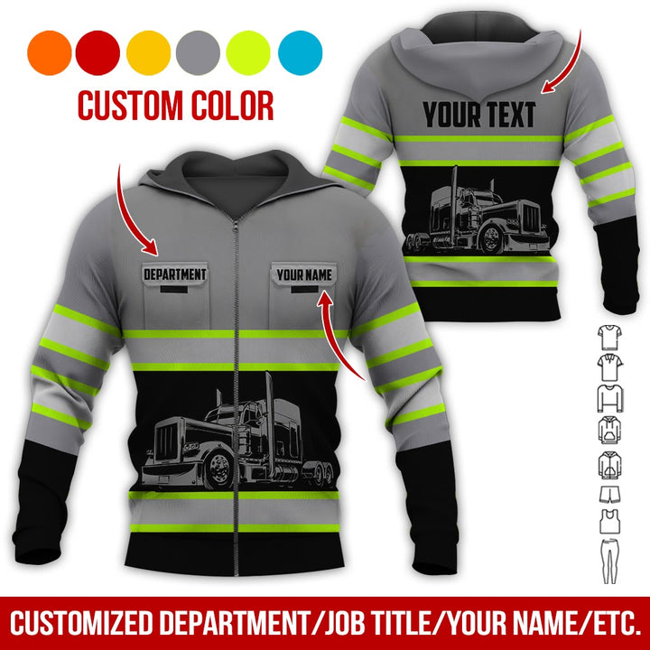 Pocket - Personalized Name And Color Semi Truck Uniform All Over Printed Clothes CN150