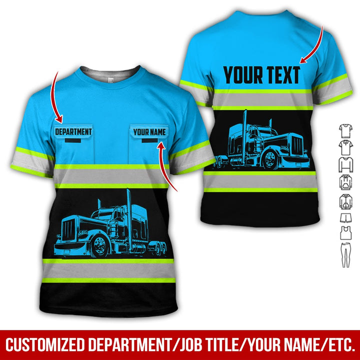 Pocket - Personalized Name And Color Semi Truck Uniform All Over Printed Clothes CN150