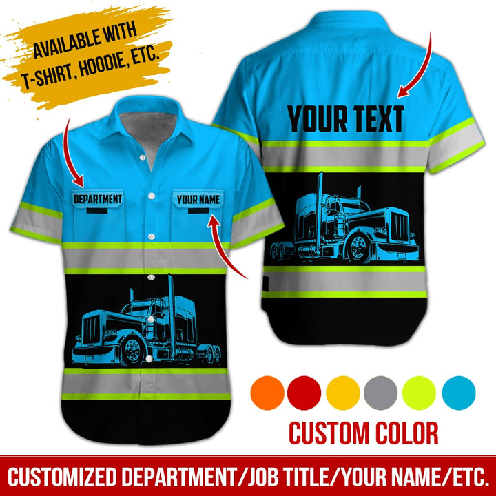Pocket - Personalized Name And Color Semi Truck Uniform All Over Printed Clothes CN150