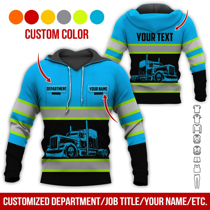 Pocket - Personalized Name And Color Semi Truck Uniform All Over Printed Clothes CN150