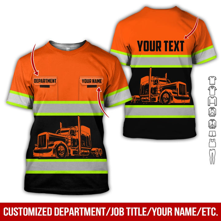 Pocket - Personalized Name And Color Semi Truck Uniform All Over Printed Clothes CN150