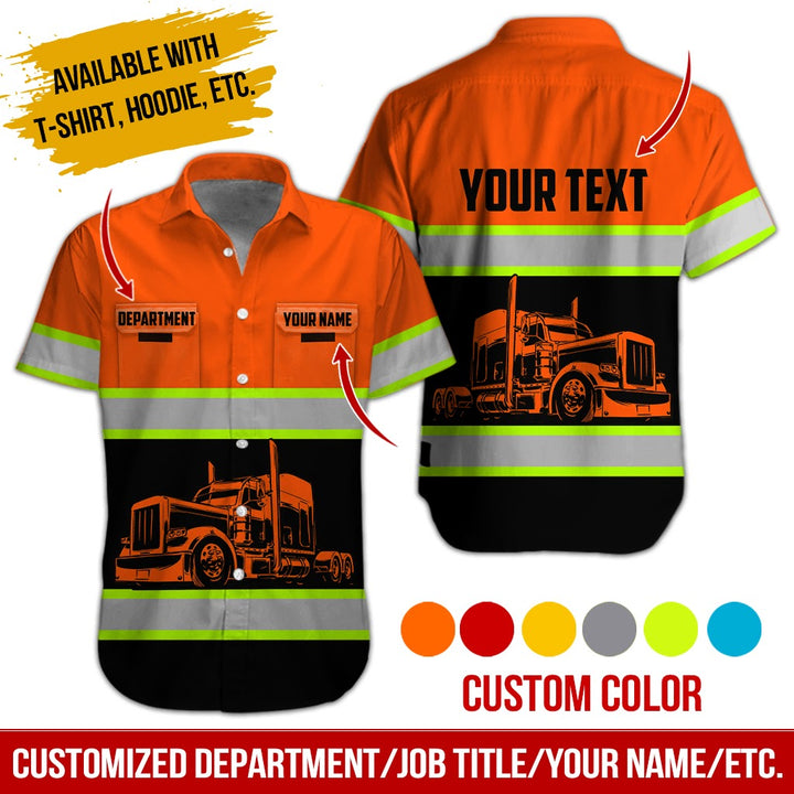 Pocket - Personalized Name And Color Semi Truck Uniform All Over Printed Clothes CN150