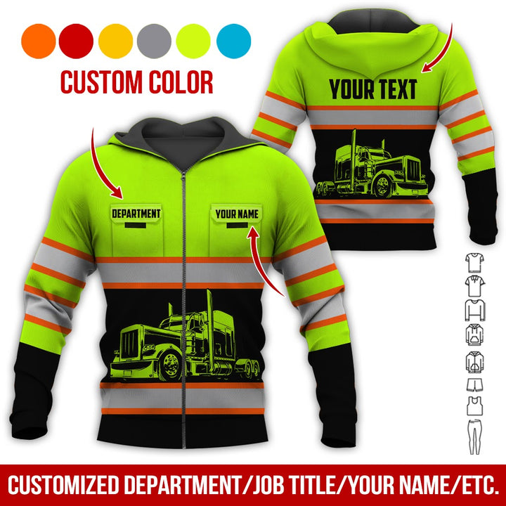 Pocket - Personalized Name And Color Semi Truck Uniform All Over Printed Clothes CN150