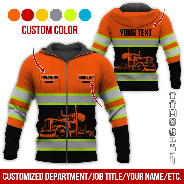 Pocket - Personalized Name And Color Semi Truck Uniform All Over Printed Clothes CN150