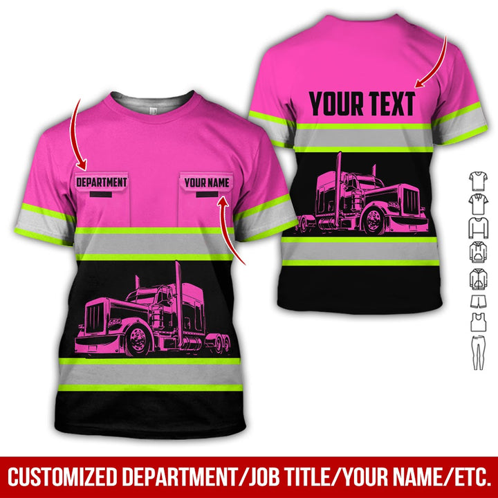 Pocket - Personalized Name And Color Semi Truck Uniform All Over Printed Clothes CN150