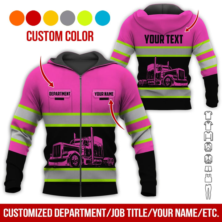 Pocket - Personalized Name And Color Semi Truck Uniform All Over Printed Clothes CN150