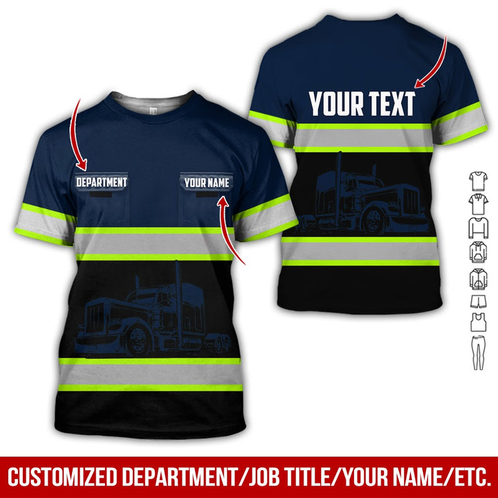 Pocket - Personalized Name And Color Semi Truck Uniform All Over Printed Clothes CN150