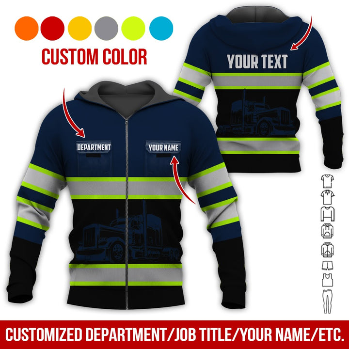 Pocket - Personalized Name And Color Semi Truck Uniform All Over Printed Clothes CN150