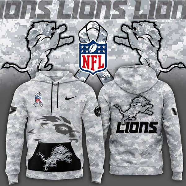 Men Arctic Camo Detroit Lions 2024 Salute to Service Club Fleece Pullover Hoodie