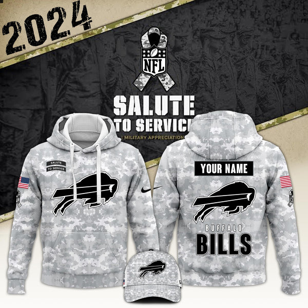 Buffalo Bills Arctic Camo 2024 Salute to Service Club Hoodie 2024 Limited Edition