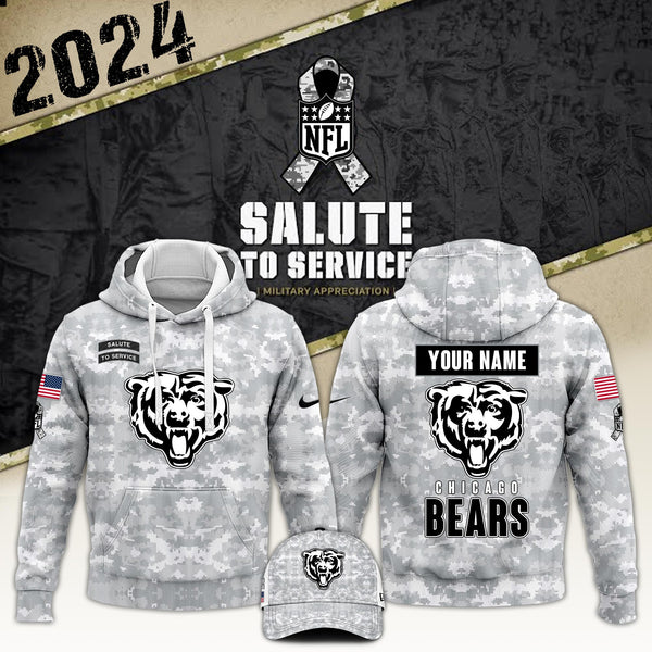 Chicago Bears Arctic Camo 2024 Salute to Service Club Hoodie 2024 Limited Edition